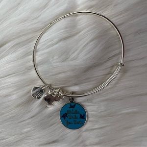 Alex and Ani Disney Parks Shiny Silver Blue ‘Whistle While You Work’ Bangle